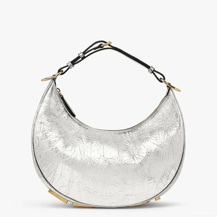 Cheap HOT Hobo Small Calf Fendi Fendigraphy Silver In Leather Bag 0707